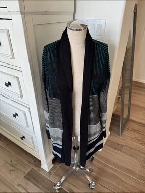 St. John M open front long line cardigan sweater
